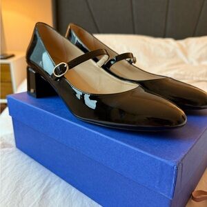 Stuart Weitzman Black Patent Leather Mary Jane Heels